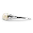 thumbnail image 3 of 14K White Gold Ring Band Pearl Diamond Round Freshwater, Size 7, 3 of 5