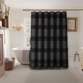 thumbnail image 7 of Inhousolu Woven Fabric Shower Curtain 256GSM, Tufted Striped, Waterproof & Wrinkle Free, Weighted Hem, 72x72 inch, Black, 7 of 7