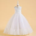 thumbnail image 4 of CPNG Girls' Sleeveless Lace & Tulle Flower Girl Dress – Pearl-Accented Bodice, Ruffled Ball Gown Skirt for Weddings, First Communions & Special Occasions, 4 of 9