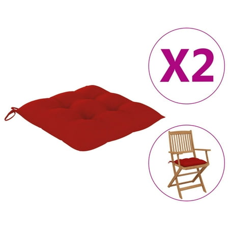 

Chair Cushions 2 pcs Red 15.7x15.7 x2.8 Fabric