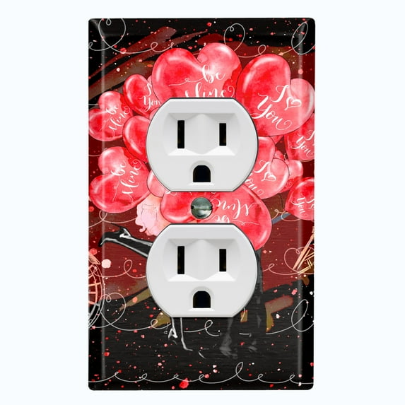 Metal Light Switch Plate Cover Romantic Paris Couple Eiffel Tower Bicycle Red Balloons PRS020