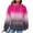Hot Pink D, variant on Pullover Hoodies for Women Fashion Gradient Printed Long Sleeve Sweatshirt with Hood Fall Winter Casual Hoodie Women Clothing White XL