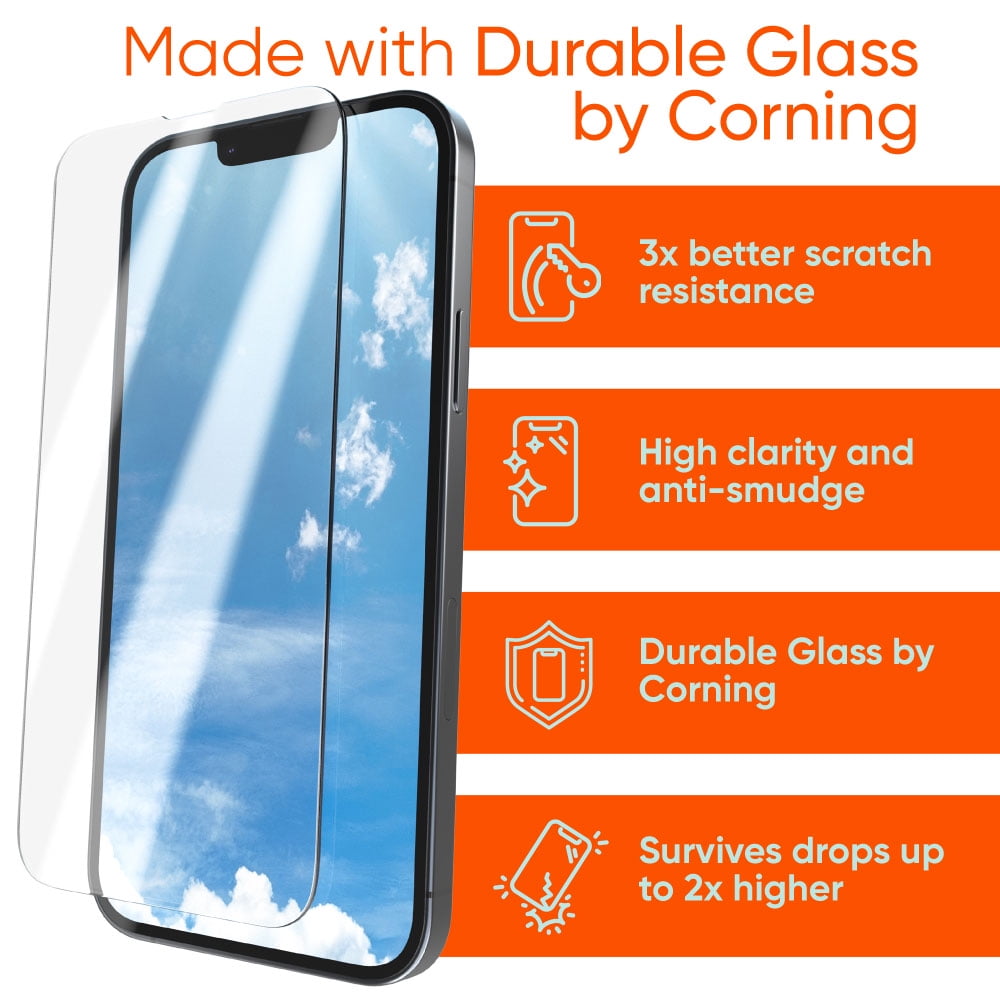 onn. Corning Glass iPhone 14 Plus Screen Protector
