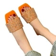 thumbnail image 2 of CAICJ98 Sandals Women Women Sandals Wedge Sandals Shoes for Women Elegant Flower Ankle Strap Casual Summer Dressy Flat Shoes,Orange, 2 of 5