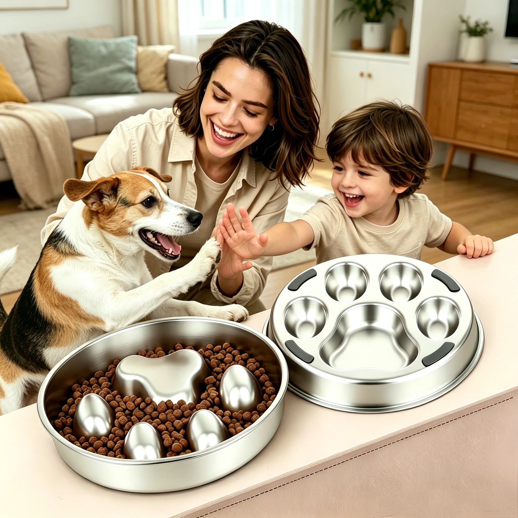 Slow Feeder Dog Bowls，Novery Slow Feeder Dog Bowl - 2 Cups Stainless Steel Dog Slow Feeder Bowl, Metal Non-Slip Lick Plate, Puzzle Maze Dish For Medium Small Sized Breeds