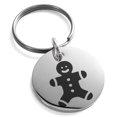 thumbnail image 1 of Stainless Steel Jolly Gingerbread Man Engraved Small Medallion Circle Charm Keychain Keyring, 1 of 1