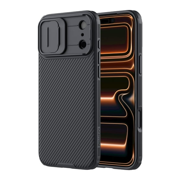 Funda Nillkin para iPhone 17 Pro Max con cubierta deslizante para cámara, negra, 6.9"