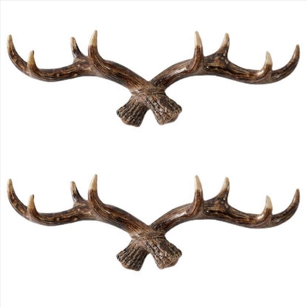 2X de Pared con Astas de Ciervo Vintage -28 cm Perchero para Ropa Montado en la Pared Perchero Porta Llaves para Gancho de Pared ,B