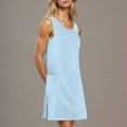 thumbnail image 5 of ZKCCNUK Women's Summer Dresses 2025 Ladies' Spring and Summer Casual Sleeveless Round Neck Solid Color Dress, 5 of 8