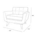 thumbnail image 6 of BELLEZE Vintage Tufted Isaiah Mid-Century Upholstered Low-Back Accent Arm Chair, Beige, 6 of 7