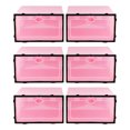 thumbnail image 1 of Milisten 6PCS Thicken Shoes Box Transparent Stackable Shoes Storage Box Plastic Shoe Container (Pink Box with Black Frame for Women), 1 of 6