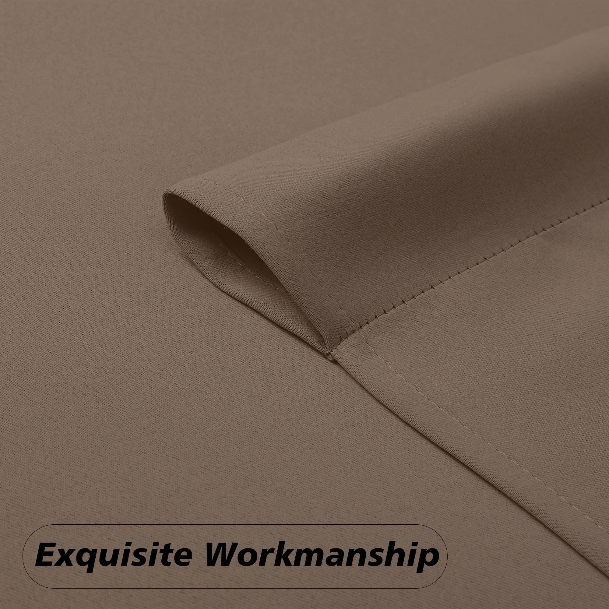 MKHILL Aether 40x84 Barley Blackout Curtains 2 Panels, 84 Inch Floor Length Panels for Living Room Bedroom, Thermal Insulated Drapes, Each 40" W x 84" L