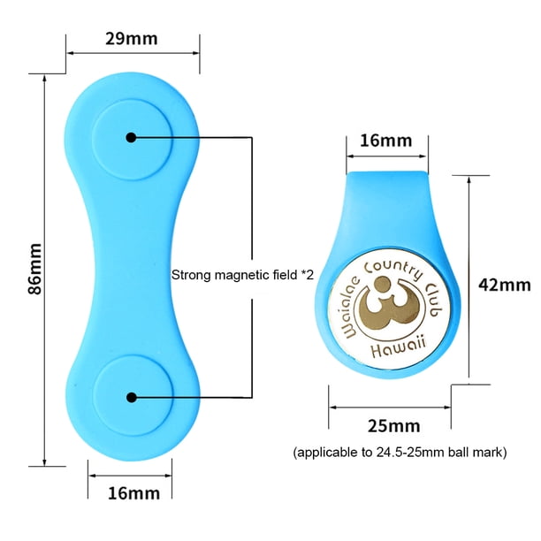 Clip de silicona para sombrero de golf, miniclips plegables para marcas de bolas, suministros de golf (azul claro) Likrtyny Para estrenar