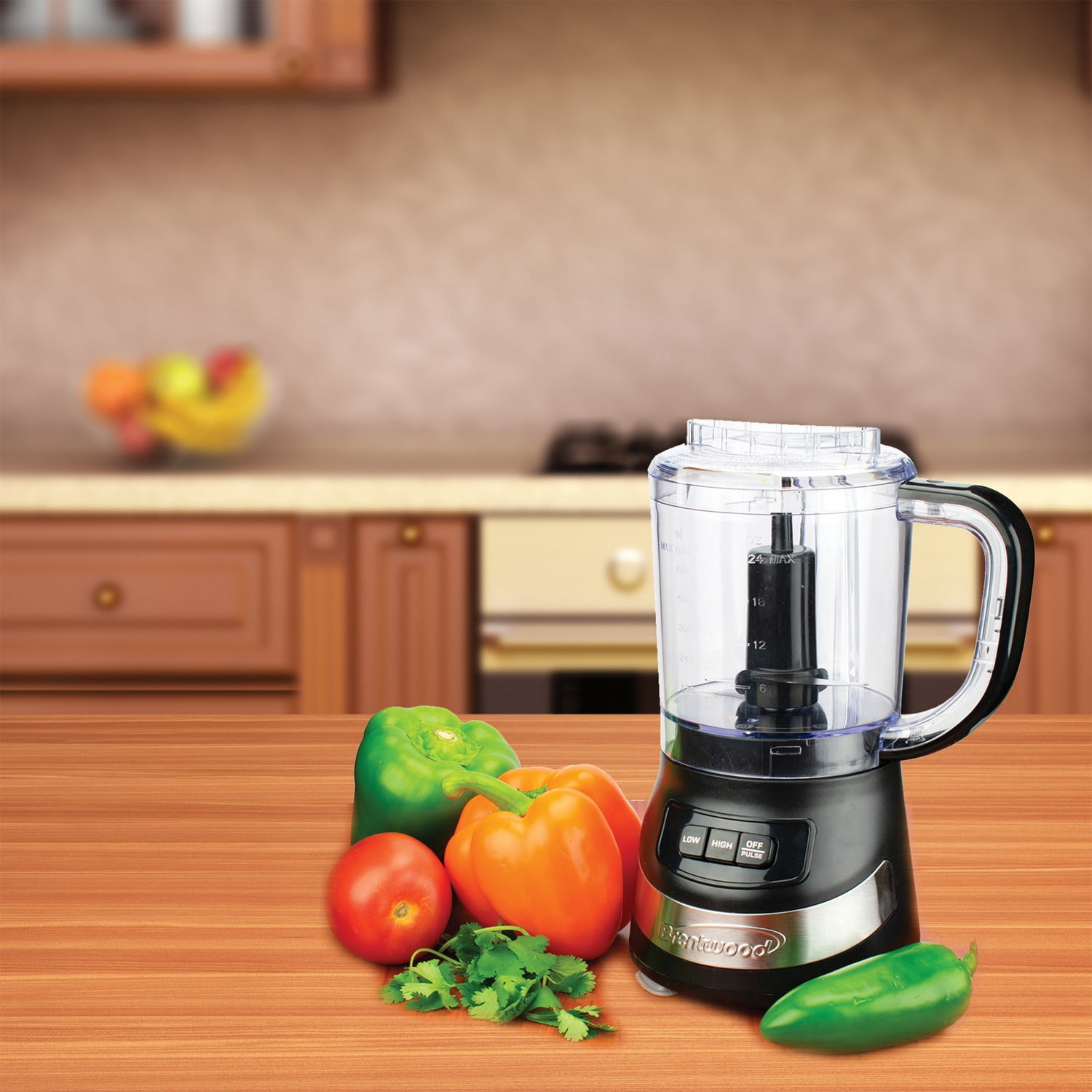 Brentwood 3-Cup Food Processor, Black, FP-549BKPT