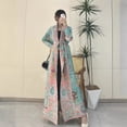 thumbnail image 2 of Pleats Elegant Pleated Long Trench Coat 2024 Spring And Summer New Long Robe Coat Jacket Cape Print Fashion, 2 of 5