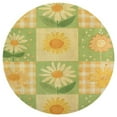 thumbnail image 3 of Floral Colorful Flower Soft Bedroom Round Area Rug, Washable Cute Nursery Circle Throw Mat, Non-Slip Contemporary Small Low Pile Floor Carpet for Dorm Bedside, 3 of 6