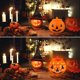 thumbnail image 3 of Cubo de calabaza con luz giratoria y diversión de risa, cubo de calabaza de Halloween, cubo de plástico para dulces de Halloween, decoración de Halloween para niños y fiestas Adepaton WLJ-1197, 3 of 5