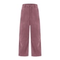thumbnail image 4 of GEWSEY Womens Corduroy Pants High Waisted - Wide Leg Pant Casual Loose Trousers with Pocket Fall Winter Outfits (Red, XL), 4 of 6