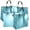 Blue, variant on KALLORY Blue PVC Reusable Shopping Tote Bags with Durable Tear Resistant Handles for Storage 4 Pieces