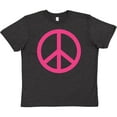 thumbnail image 3 of Inktastic Pink Peace Sign Youth T-Shirt, 3 of 5