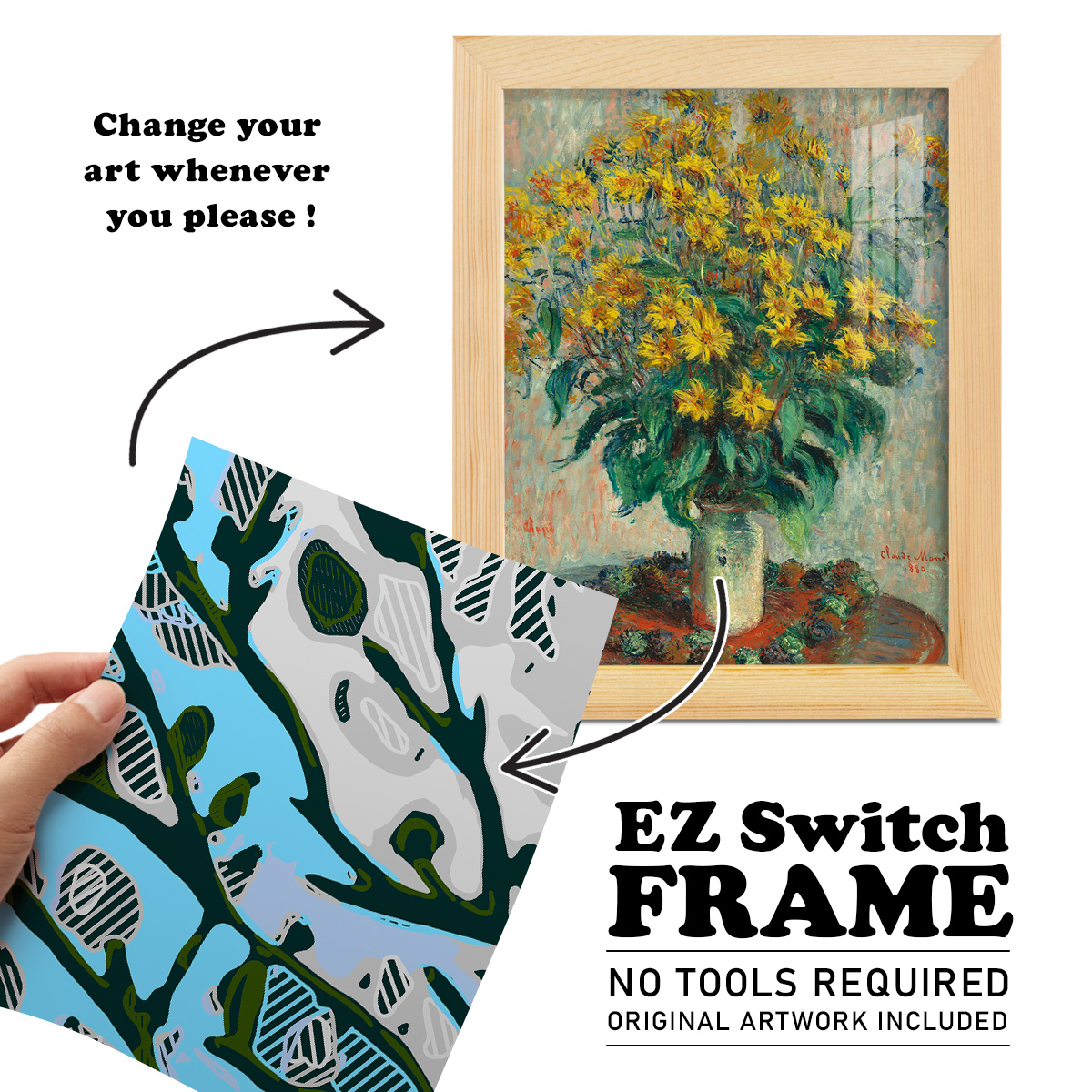 Abstract Tree Limbs I -Framed Print w/glass-Natural Wood