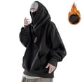 thumbnail image 2 of Male Man Autumn and Men's Novelty Hoodies Winter Solid Long Sleeve Hoodie Blanket Hoodie Pocket High Collar Plus Size Hoodies for Men Loose Hooded Fleece Sweatshirt Snowboard Hoodie Hiphop, 2 of 9