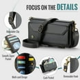 thumbnail image 6 of Crossbody for Samsung Galaxy A33 5G Case Wallet【RFID Blocking】with 10-Card Holder Zipper Bills Slot, Soft PU Leather Magnetic Shoulder Wrist Strap for Galaxy A33 5G Wallet Case Women, 6 of 14