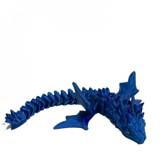 MDR Trading Inc. SC-105.75.770 3D Printed Sparkly Blue Double Wing Dragon Figurine
