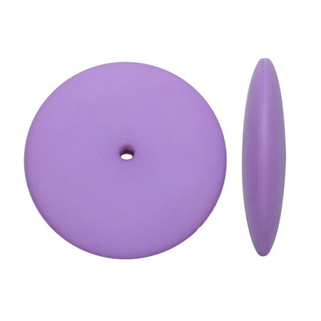Vintage Spacer - Vintage Plastic Beads, Flat Round Wafer Spacers 16mm, 12 Pieces, Matte Lilac