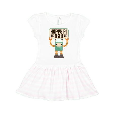 

Inktastic Happy Pi Day Robot Math Class Gift Toddler Girl Dress