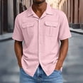 thumbnail image 2 of Cmfcve Mens Short Sleeve Shirts Classic Lapel Collared Button Down Shirts Dressy Casual Summer Tops with Chest Pockets, 2 of 8