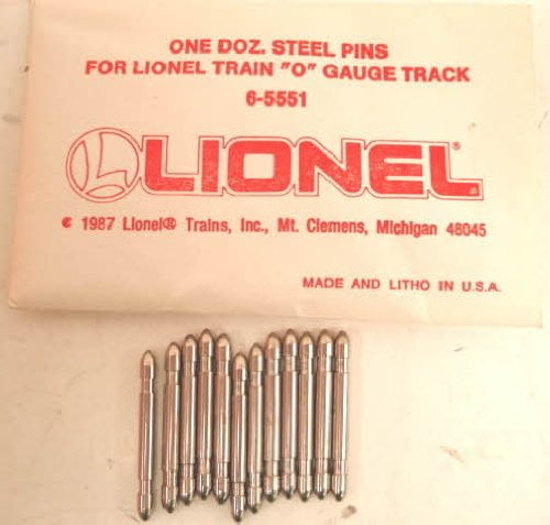 lionel o gauge track pins