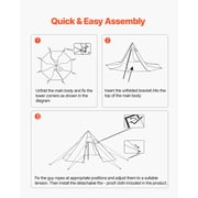 KFFKFF Portable 4-Person Hot Tent with Stove Jack, Durable Shelter for All-Season Camping, Lightweight Tipi Design for Hiking, Fishing, Backpacking, Medium Size