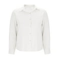 thumbnail image 7 of Bovxnpu 3/4 Length Sleeve Womens Tops, Cotton Dressy Casual Blouses for Women, Women's Cotton And Linen Button Pocket Shirt Jacket T-shirt Home Casual T-shirt L, 7 of 7
