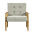thumbnail image 2 of Accent Chair, Soft Light Gray Fabric Seat, Button Tufted Backrest, 2 of 5