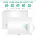 100 Pack White Shimmer YPF5 Cardstock 5x7 Thick Pearl White Card Stock