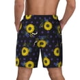 thumbnail image 4 of Haiem Sunflowers Mens Swim Trunks with Compression Liner 2 in 1 Swimming Shorts Stretch Swimwear Quick Dry,Board Shorts-Small, 4 of 9