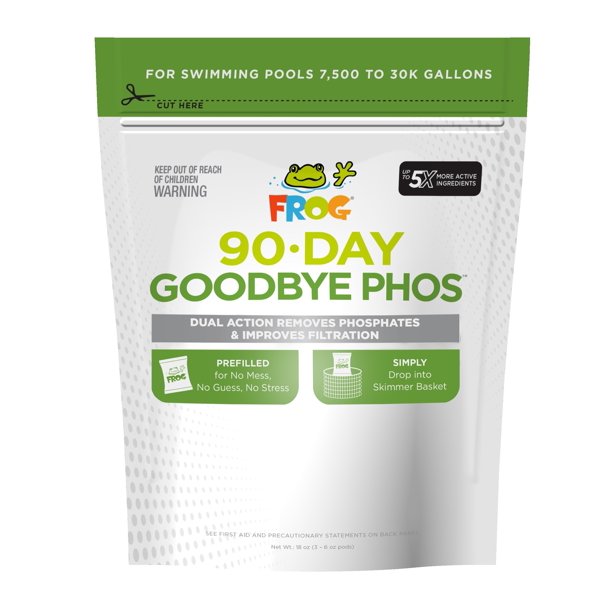 Tratamiento para piscinas Frog, 90 días, Goodbye Phos, 3 cápsulas de hasta 30 000 galones