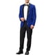 thumbnail image 2 of CHAQUETA DEPORTIVA DE LENTEJUELAS PARA HOMBRES INSPIRE CHIC, CON SOLAPA DE CHALECO, UN BOTÓN, BRILLANTE, AZUL, PARA BODA, 2 of 7