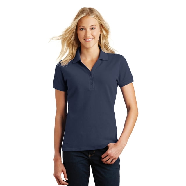 Polo de piqué de algodón Eddie Bauer (EB101) Azul río, L eddie bauer 1062774
