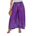 thumbnail image 4 of Beautybatik Purple Women Wide Leg Palazzo Pants Plus Size Hippie Bohemian Flora Printed 1x, 4 of 4