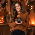 thumbnail image 7 of Set of 3 See No Hear No Speak No Evil Skeleton Pumpkin Figurines Resin Halloween Tabletop Decoration Fall Thanksgiving Home Decor for Mantel Shelf, 7 of 7
