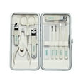 thumbnail image 3 of Éclat Manicure Pedicure Kit for Men & Women, 10Pcs Finger & Toe Nail Care Tools Includes Nail Clipper Cutter, Tweezer, File, Cuticle Pusher, Personal Care Professional Grooming Set With Travel Case, 3 of 6
