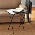Mainstays 5Piece Folding Tray Table Set with Stand, Black