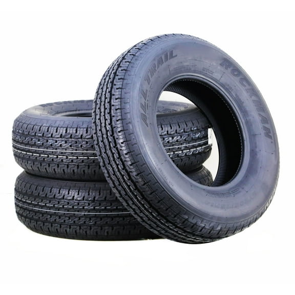 ROCKMAN Trailer Tire ST205/75R14 8-Ply Load Range D 105M Steel Belted Radial 11165, Set3