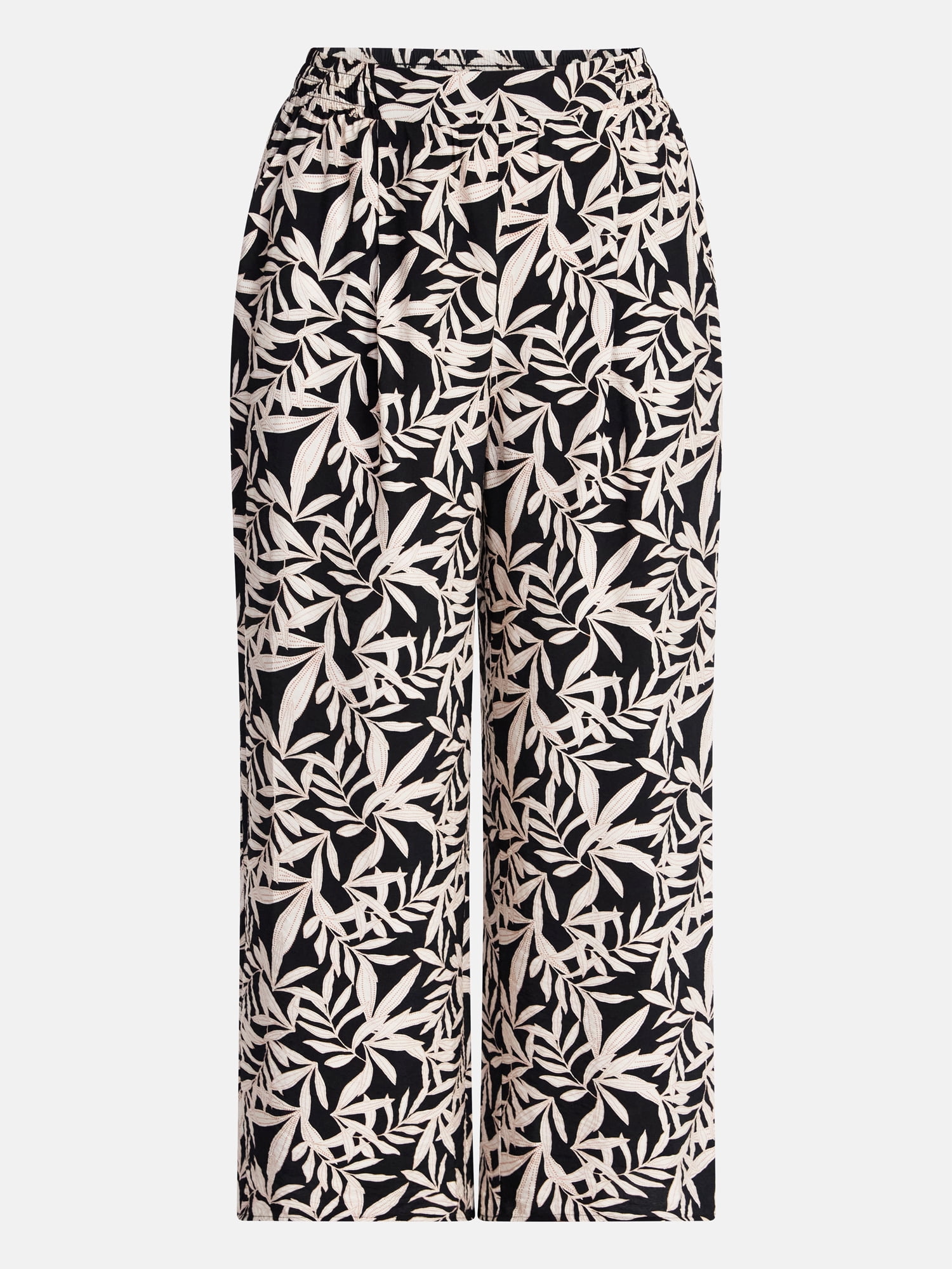 Time and Tru Women's Wide Leg Print Pants, Sizes XS-XXXL