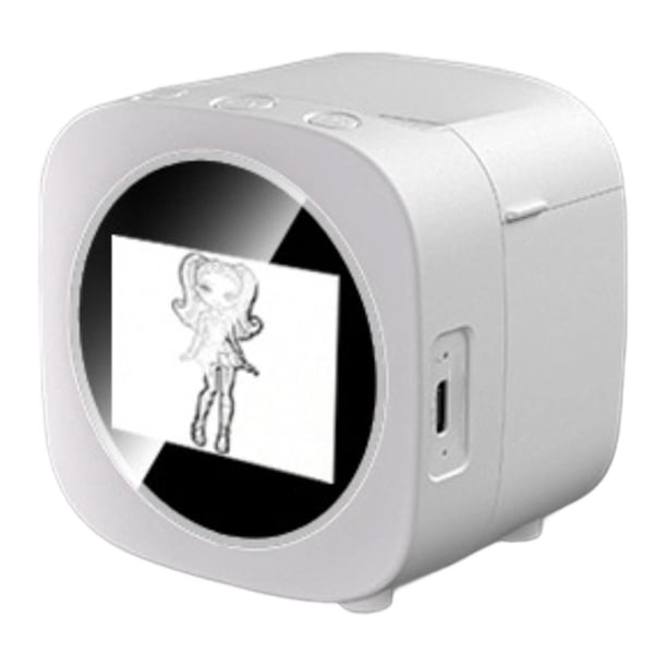 Mini impresora con control por voz para el hogar, manualidades y proyectos de bricolaje, impresión térmica sin tinta. Blanco