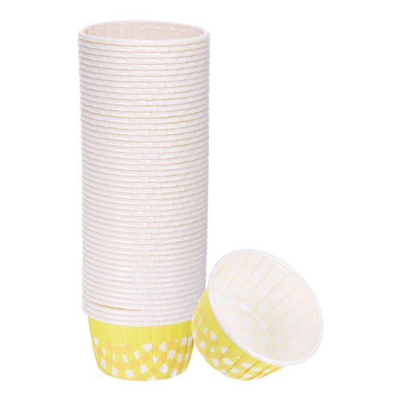 Uxcell 50 Pcs Standard Cupcake Cups Oven Safe Baking Cups, Light Yellow