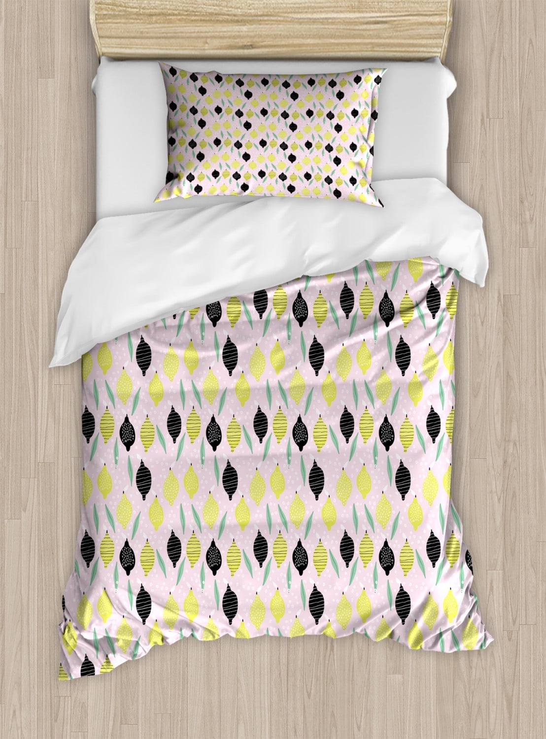 Slice Lemon Pattern Print Duvet Cover Bedding Set
