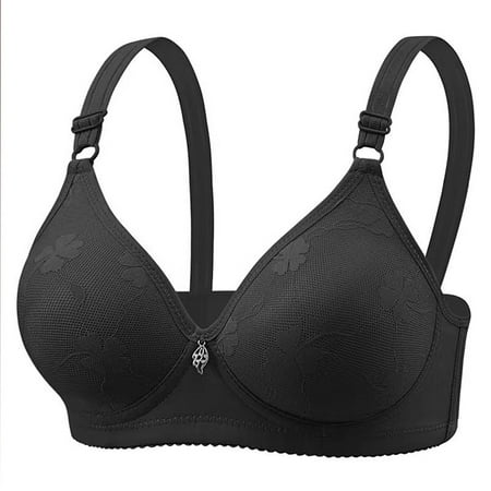 Clearance Bras under $5! Cagogo Sexy Wireless Bras for Older Womens No Underwire Push Up Lift up Comfortable Bralettes Plunge Full Coverage Adjustable Straps Everyday Bras Tshirt Bra